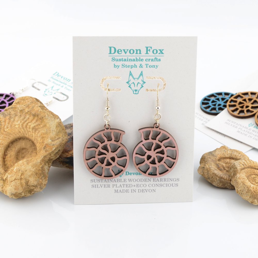 Ammonite Drop Earrings