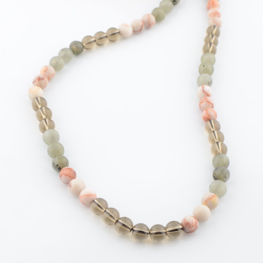 Labradorite, Smokey Quartz Beaded Necklace