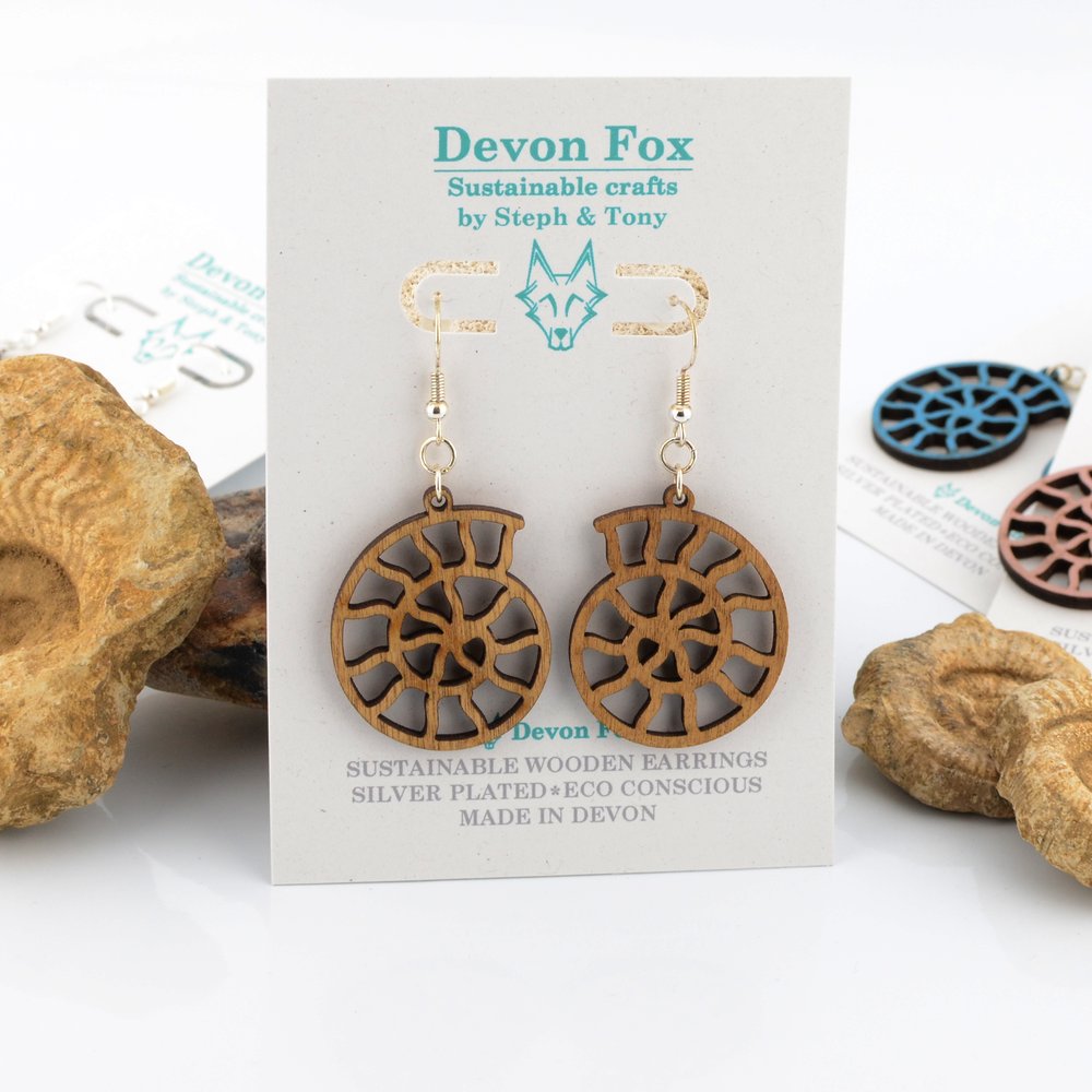 Ammonite Drop Earrings