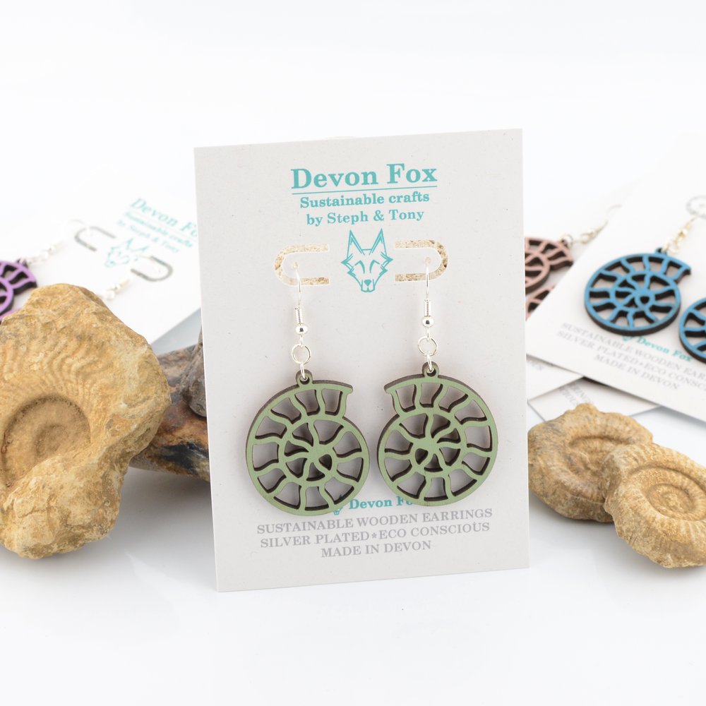 Ammonite Drop Earrings