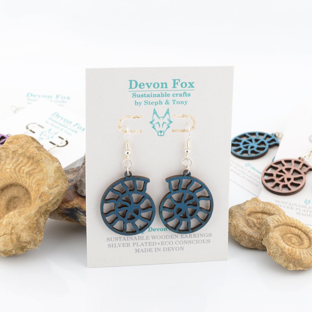 Ammonite Drop Earrings