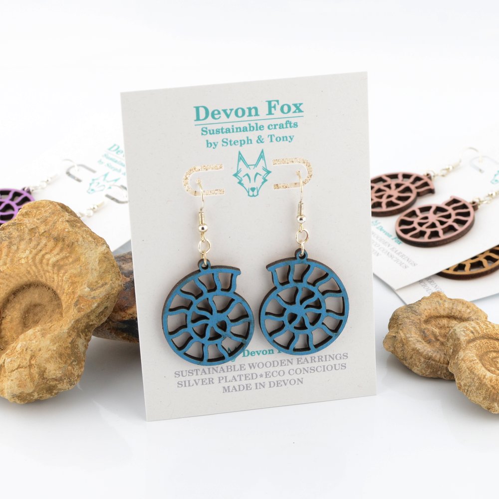 Ammonite Drop Earrings
