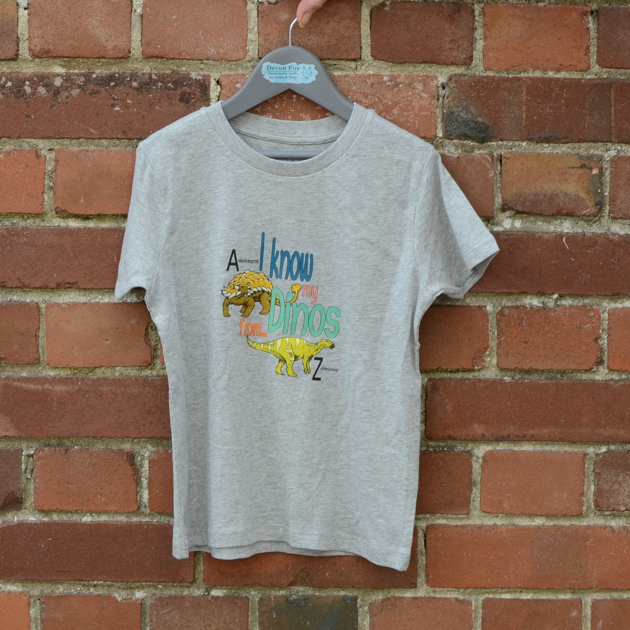 I Know My Dinos A to Z - 100% Organic Cotton Kids T-Shirt