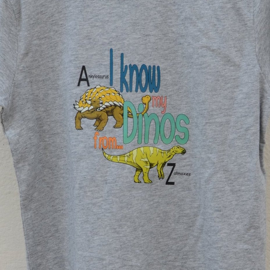 I Know My Dinos A to Z - 100% Organic Cotton Kids T-Shirt