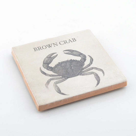 Marine Life Ceramic Coaster - Brown Crab