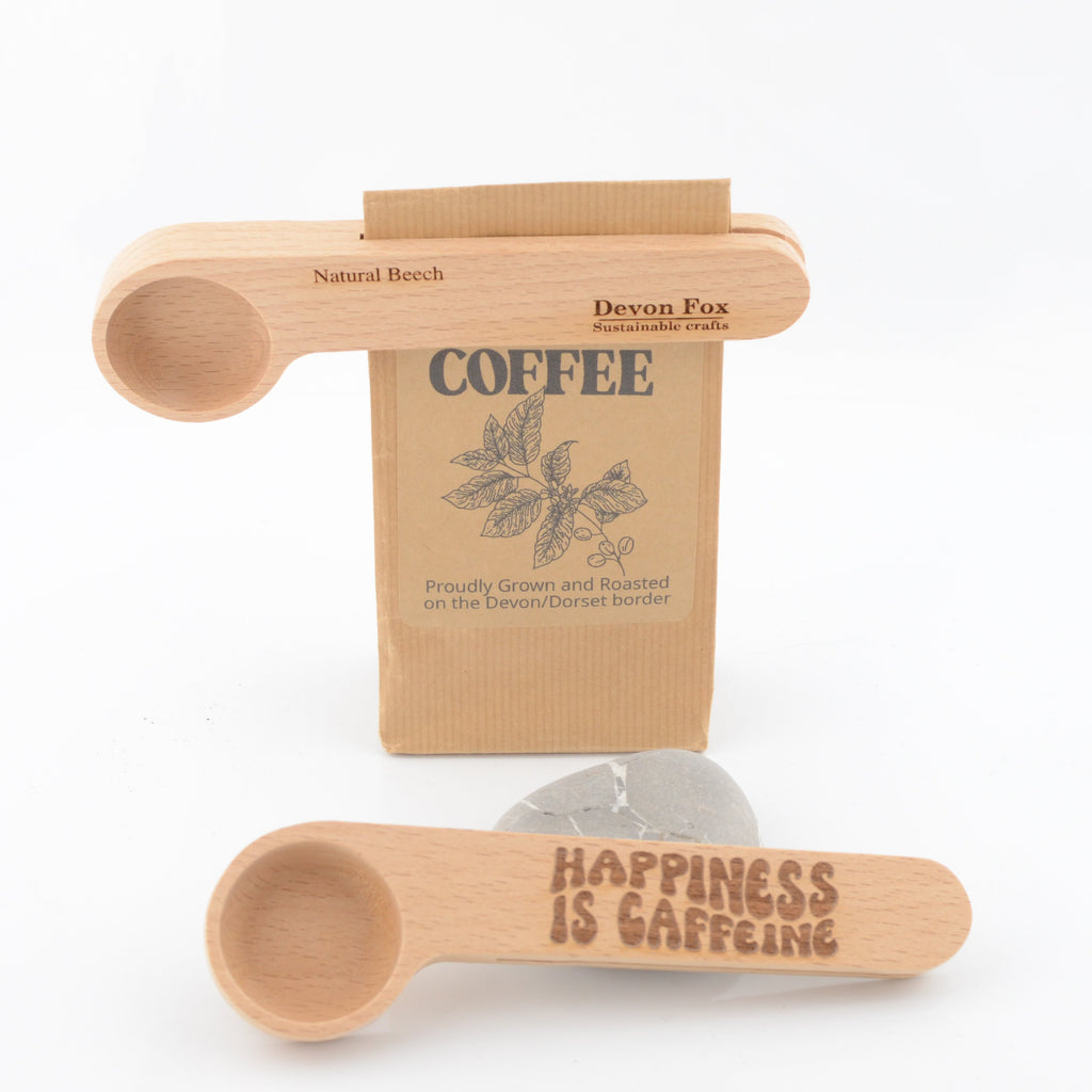 Wooden Coffee Scoop and Bag Sealer - Laser Engraved
