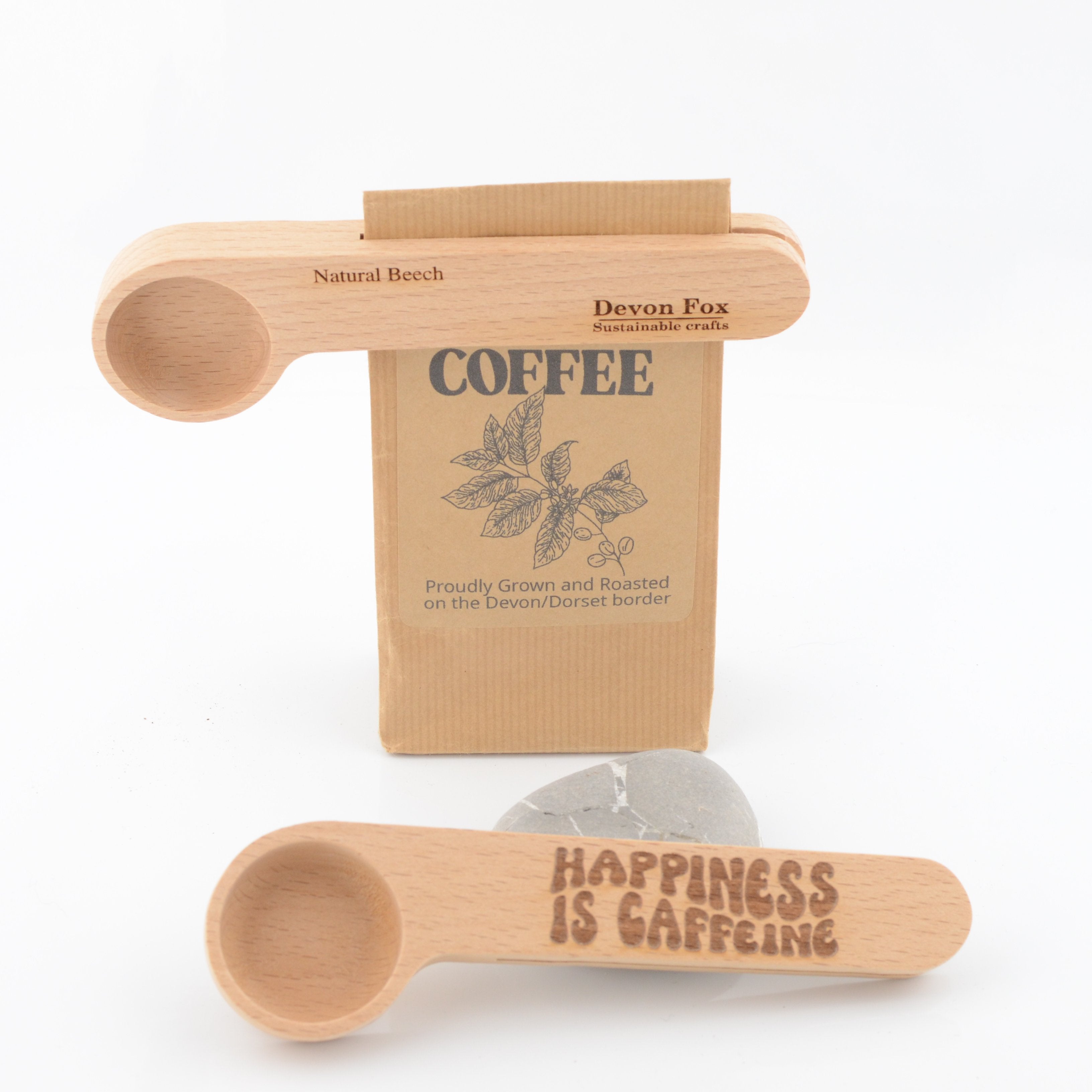 Wooden Coffee Scoop and Bag Sealer - Laser Engraved