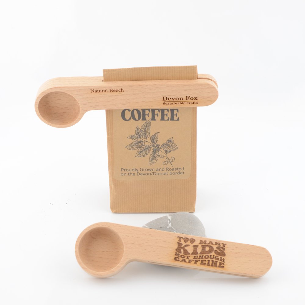 Wooden Coffee Scoop and Bag Sealer - Laser Engraved