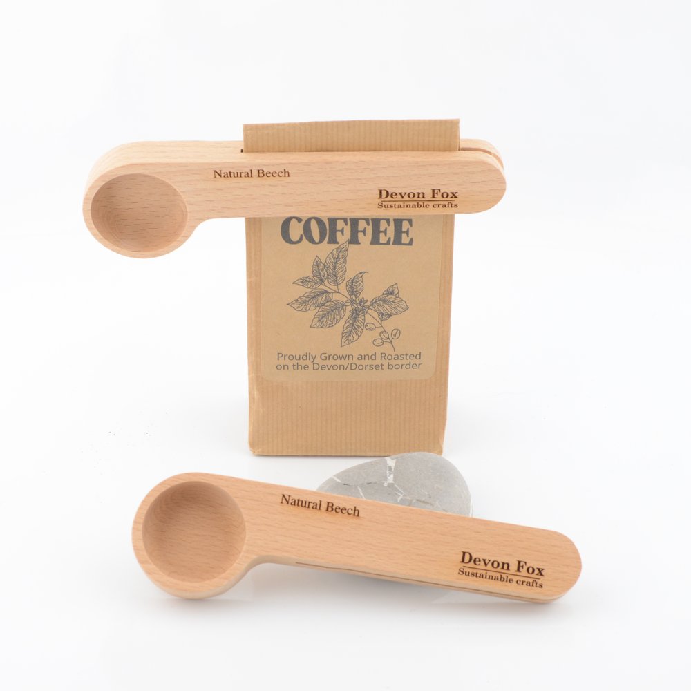 Wooden Coffee Scoop and Bag Sealer - Laser Engraved