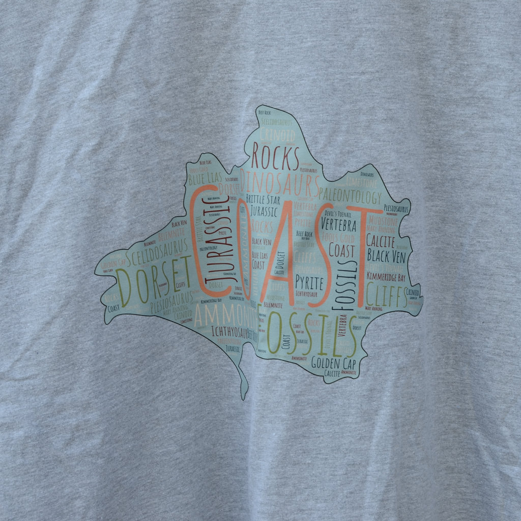 Dorset Map Jurassic Words T-Shirt