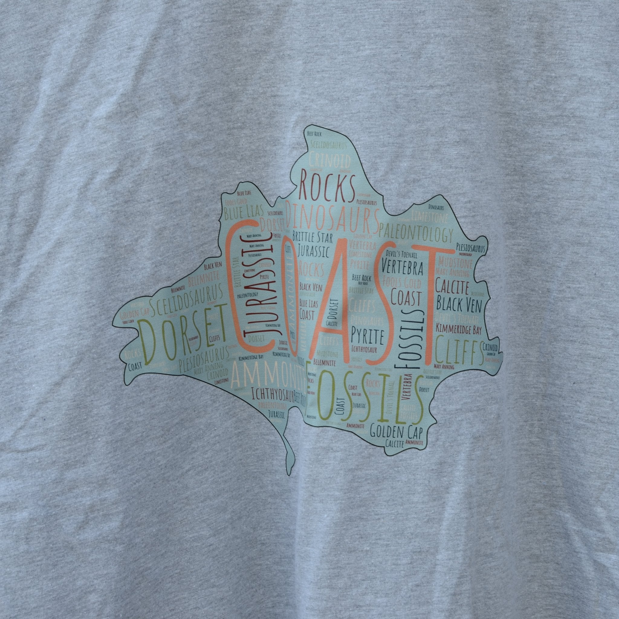 Dorset Map Jurassic Words T-Shirt