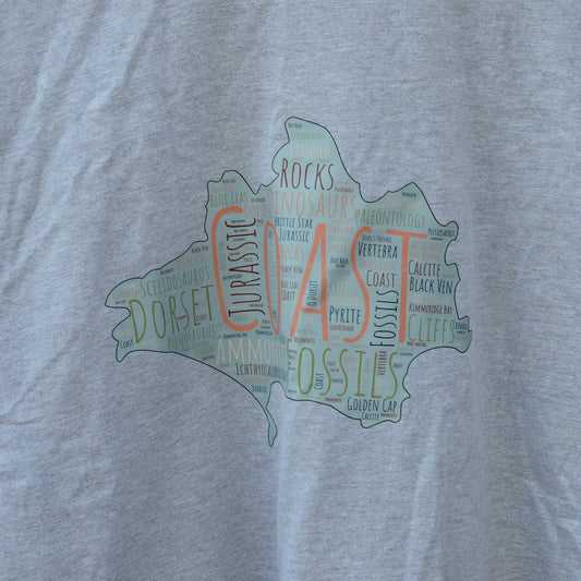 Dorset Map Jurassic Words T-Shirt