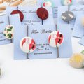 Father Christmas Hair Bobbles - Covered Button Design White