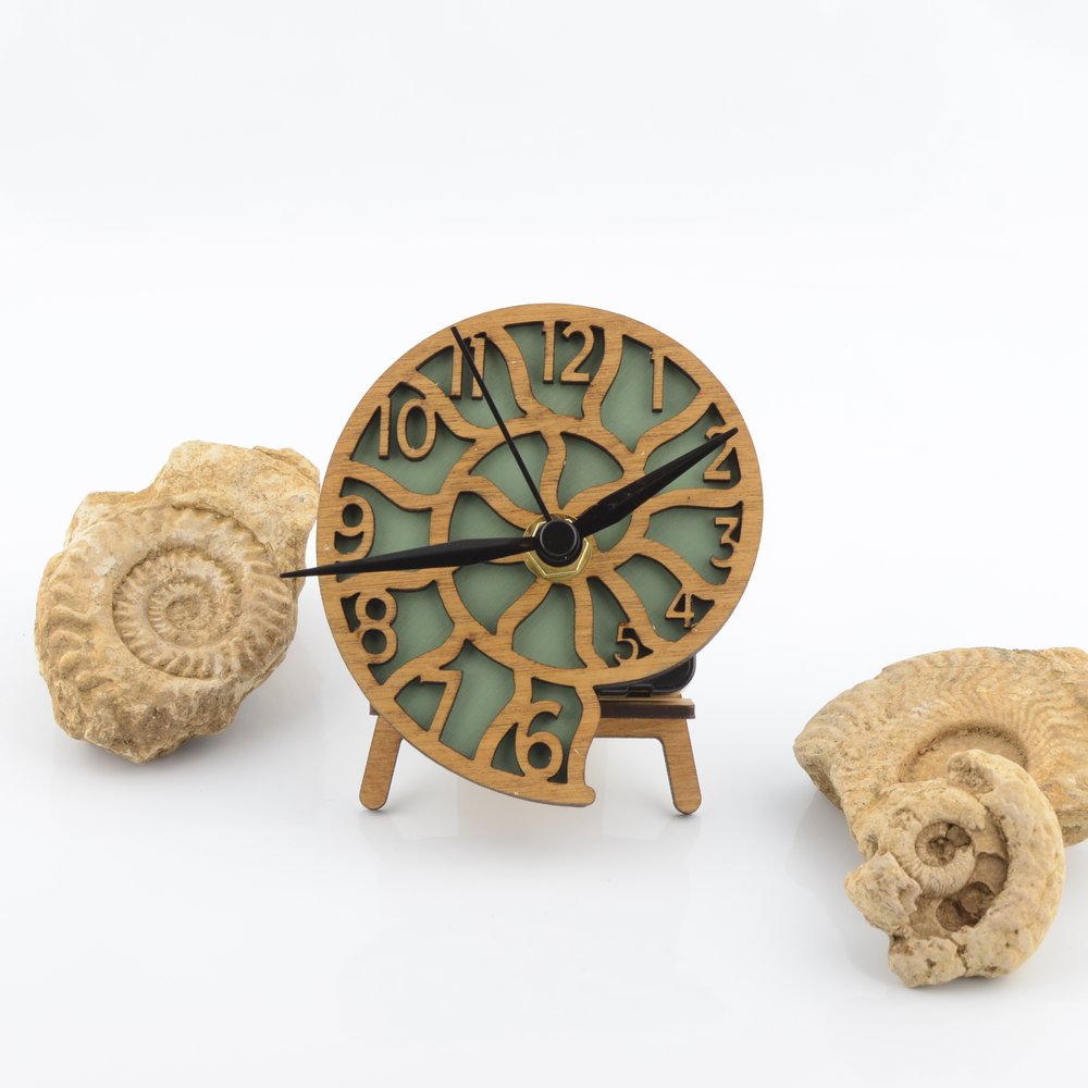 Desk/Shelf Top Ammonite Clock