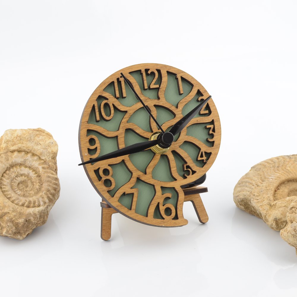 Desk/Shelf Top Ammonite Clock
