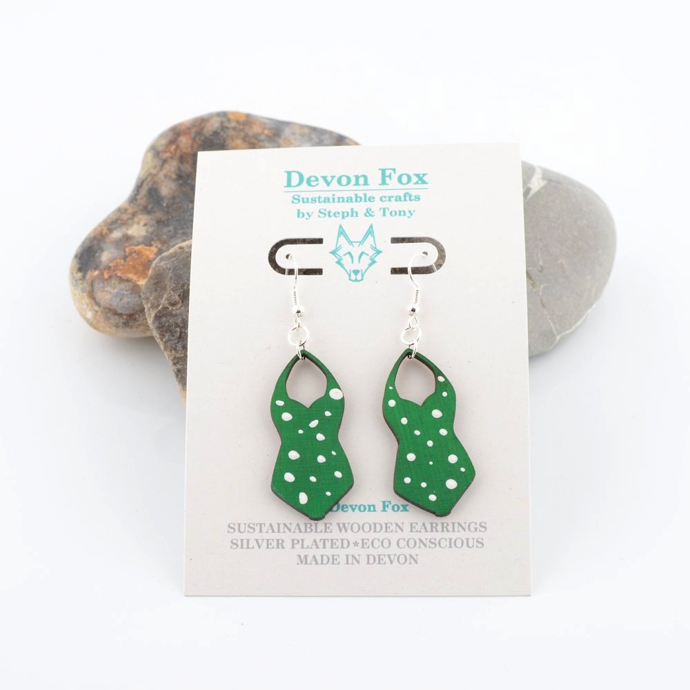 Polka Dot Swimsuit Earrings