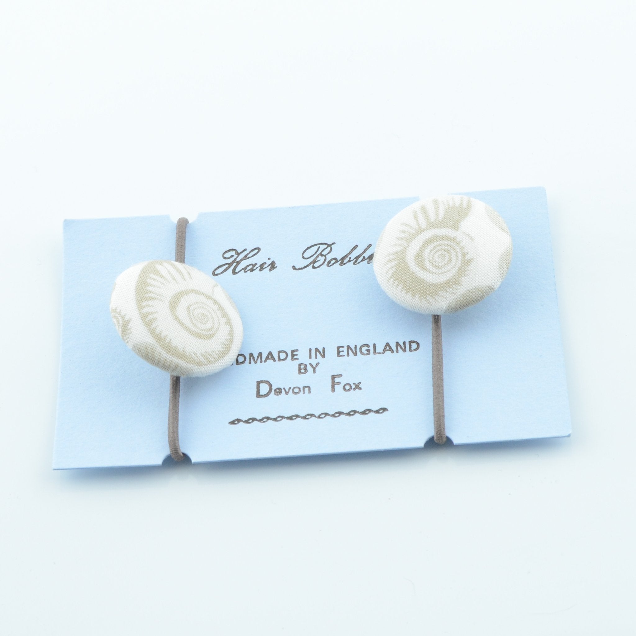 Ammonite & Dinosaur Covered Button Hair Bobbles