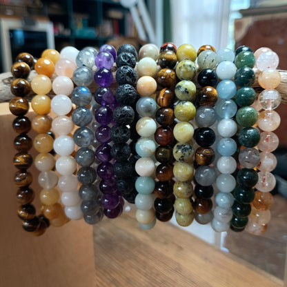 8mm Natural Gemstone Stretch Bracelets