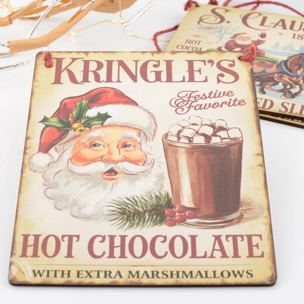 Christmas Wooden Sign - Kringle's Hot Chocolate