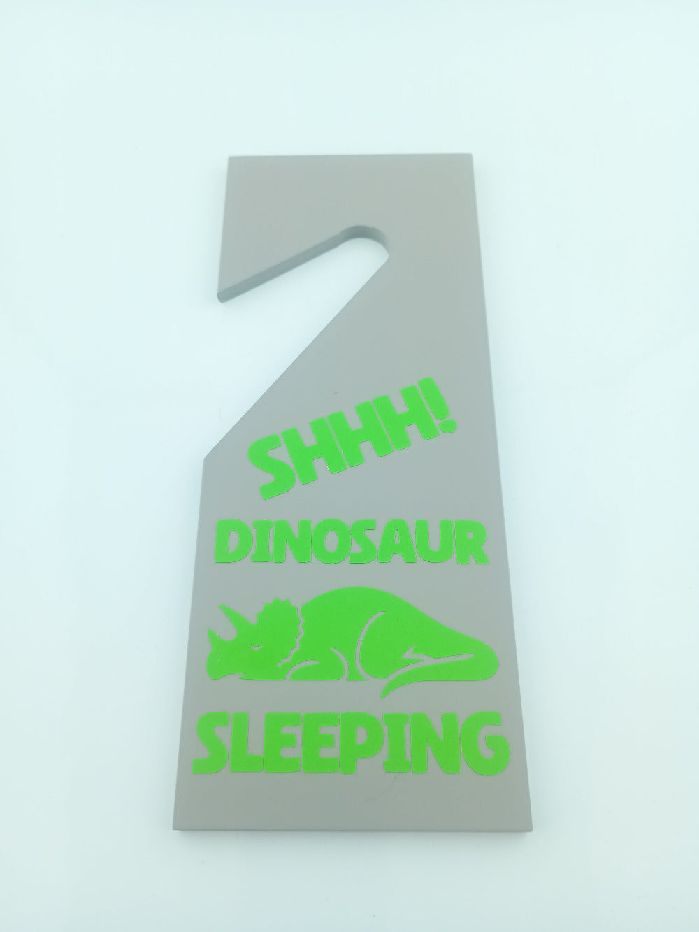 Upcycled Sleep/Awake Dinosaur Door Hanger