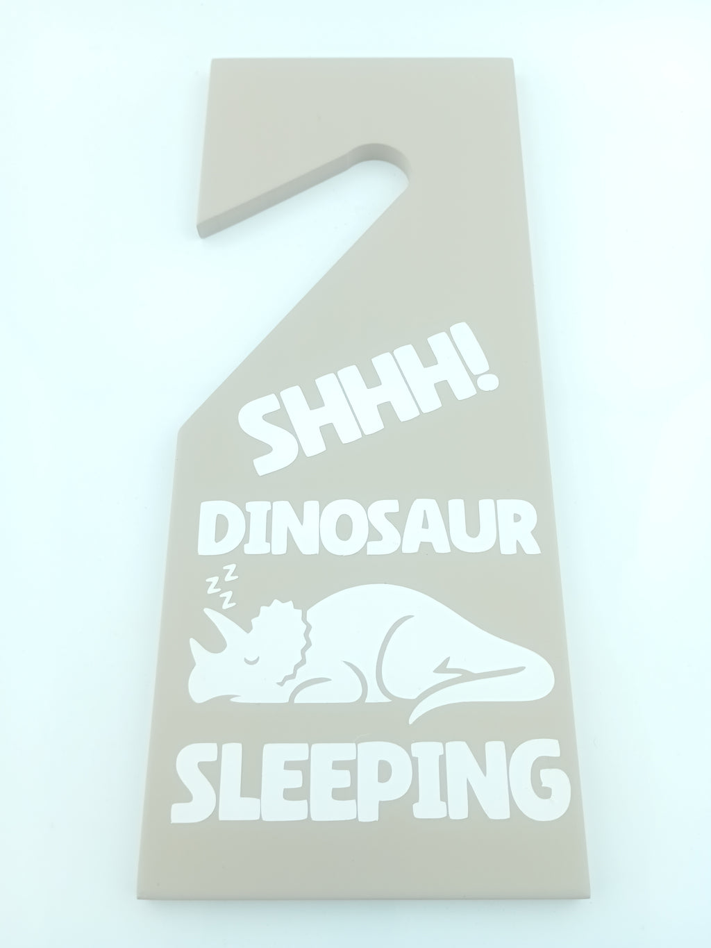 Upcycled Sleep/Awake Dinosaur Door Hanger