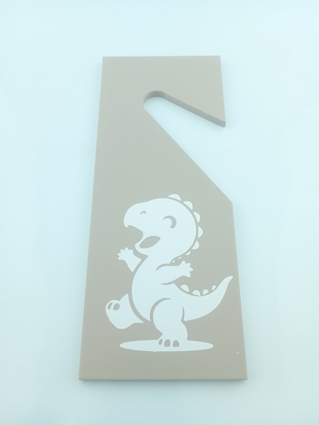Upcycled Sleep/Awake Dinosaur Door Hanger