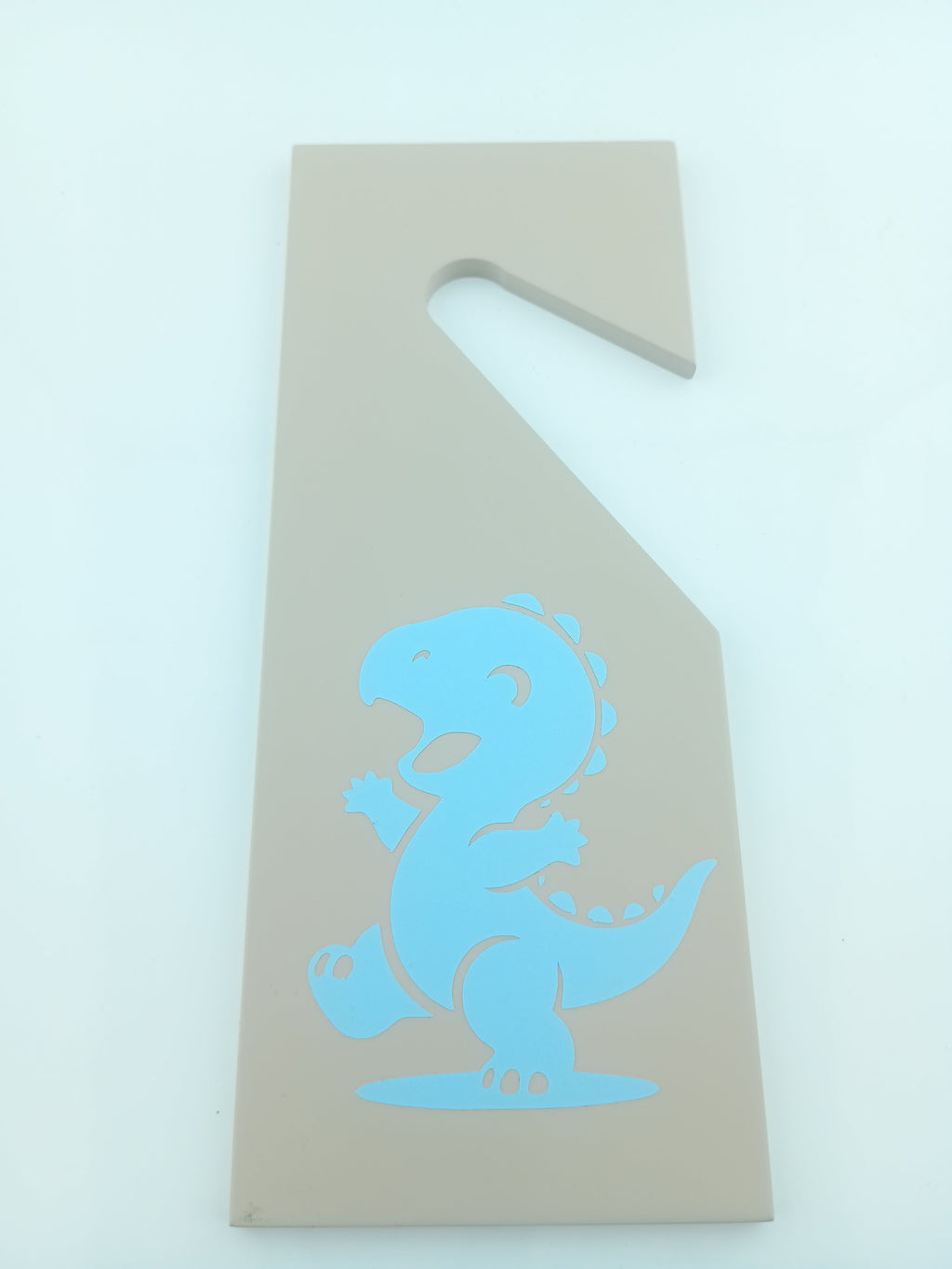 Upcycled Sleep/Awake Dinosaur Door Hanger