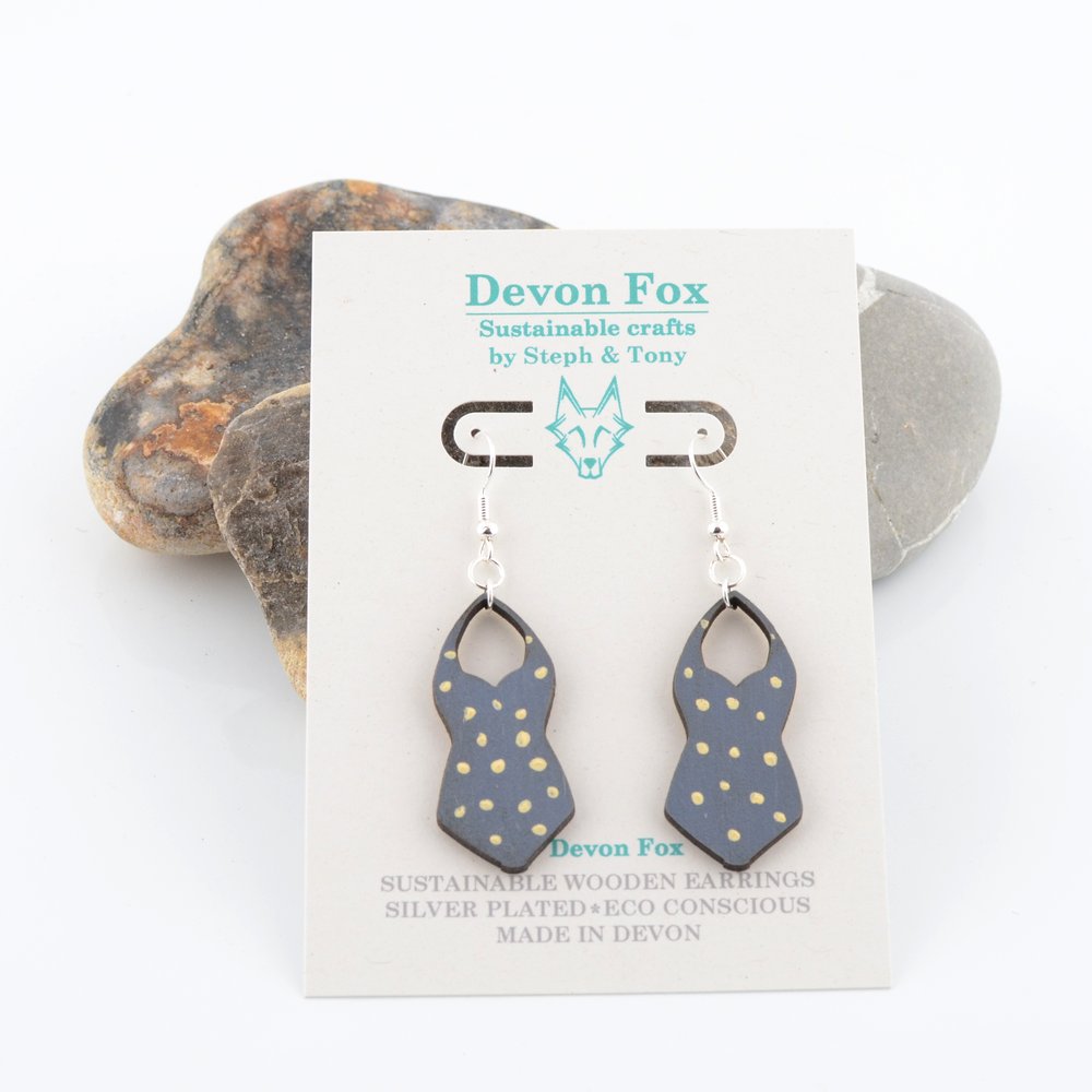 Polka Dot Swimsuit Earrings