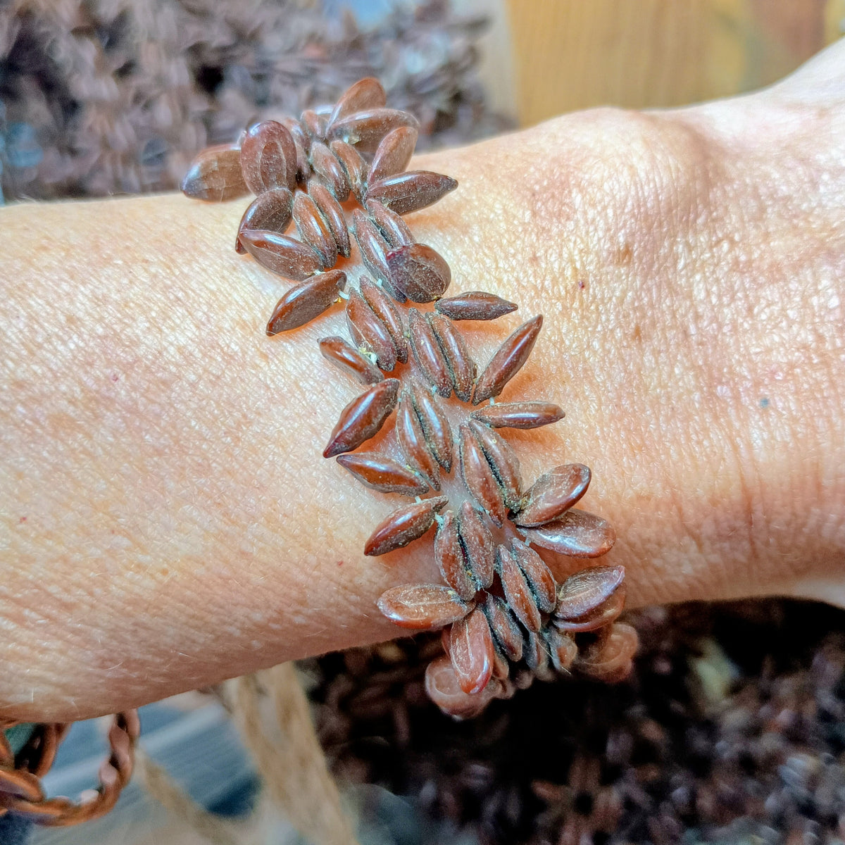 Vintage Koa Hawaiian Apple Seed Necklace - Achive Find