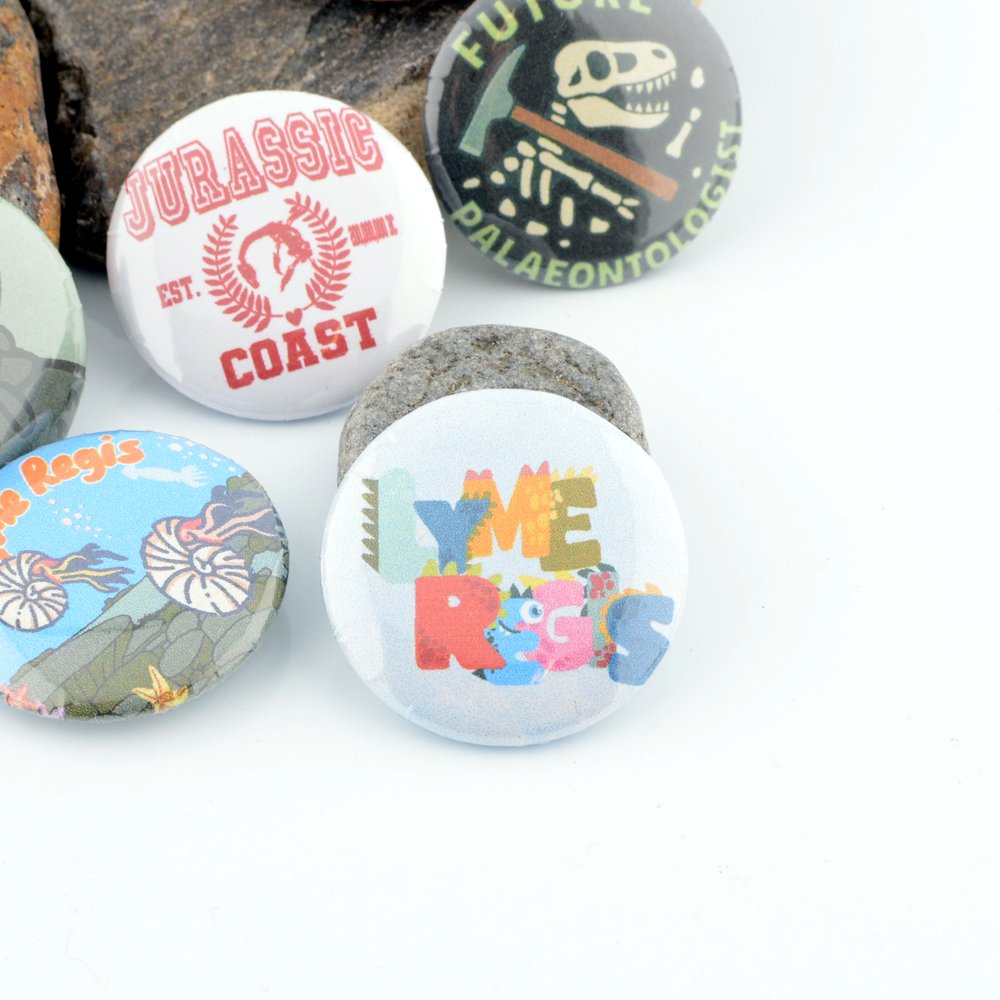Jurassic Coast Button Badges