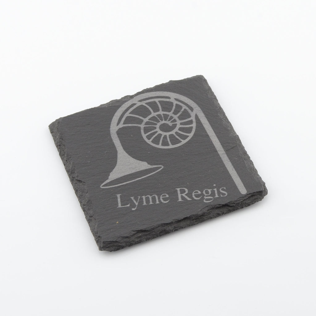 Lyme Regis Lamppost Slate Coaster