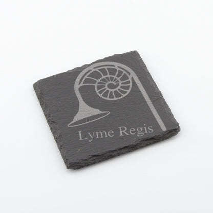 Lyme Regis Lamppost Slate Coaster