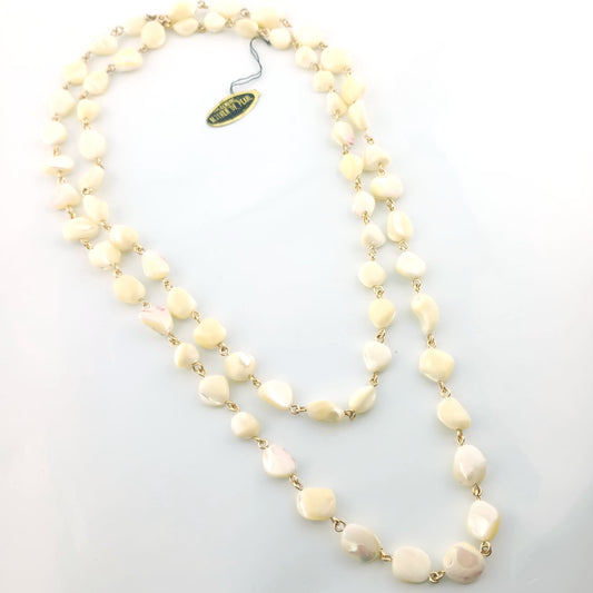 Vintage 1960s Golden Nacre Opera Rope – 48” Unworn, New Old Stock - Necklace