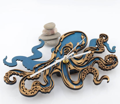 Wooden Octopus Clock