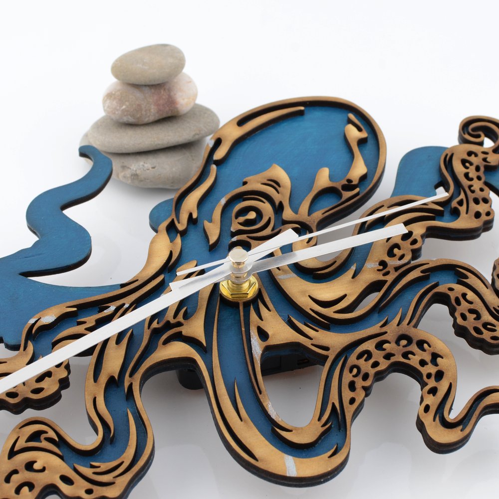 Wooden Octopus Clock