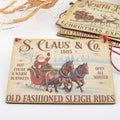 Christmas Wooden Sign - Old Fashioned Sleigh Rides