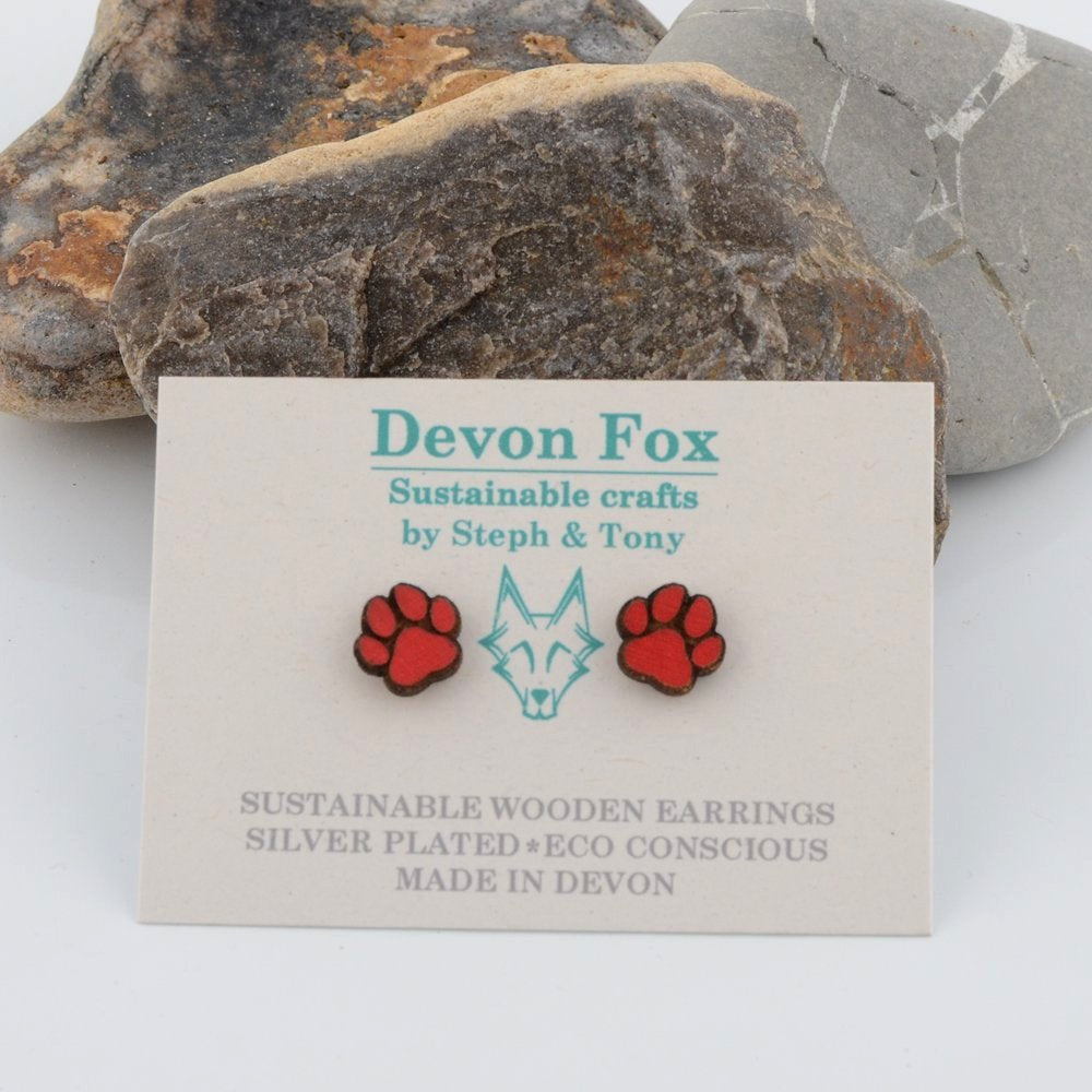 Paw Print Studs