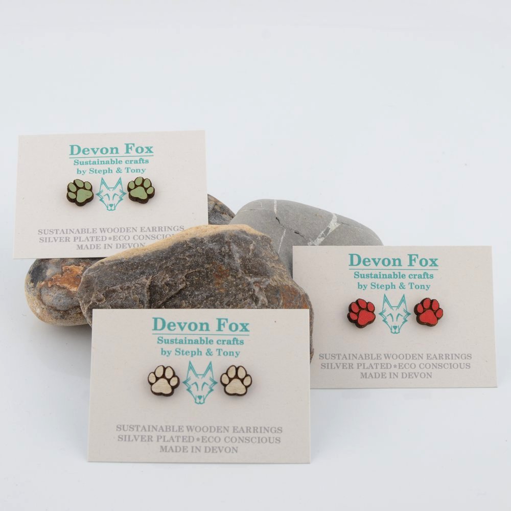 Paw Print Studs