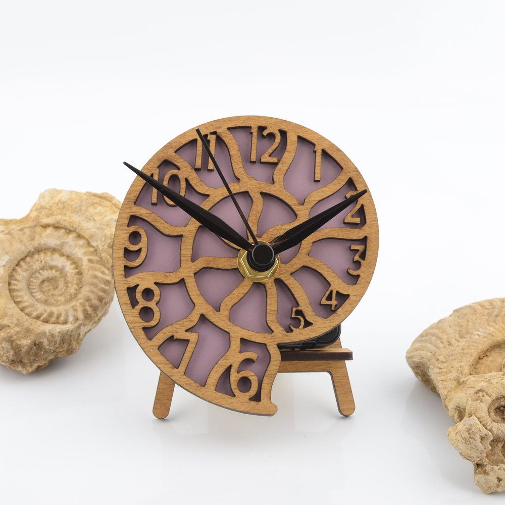 Desk/Shelf Top Ammonite Clock