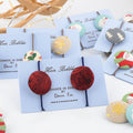 Red Silk Hair Bobbles - Covered Button Design