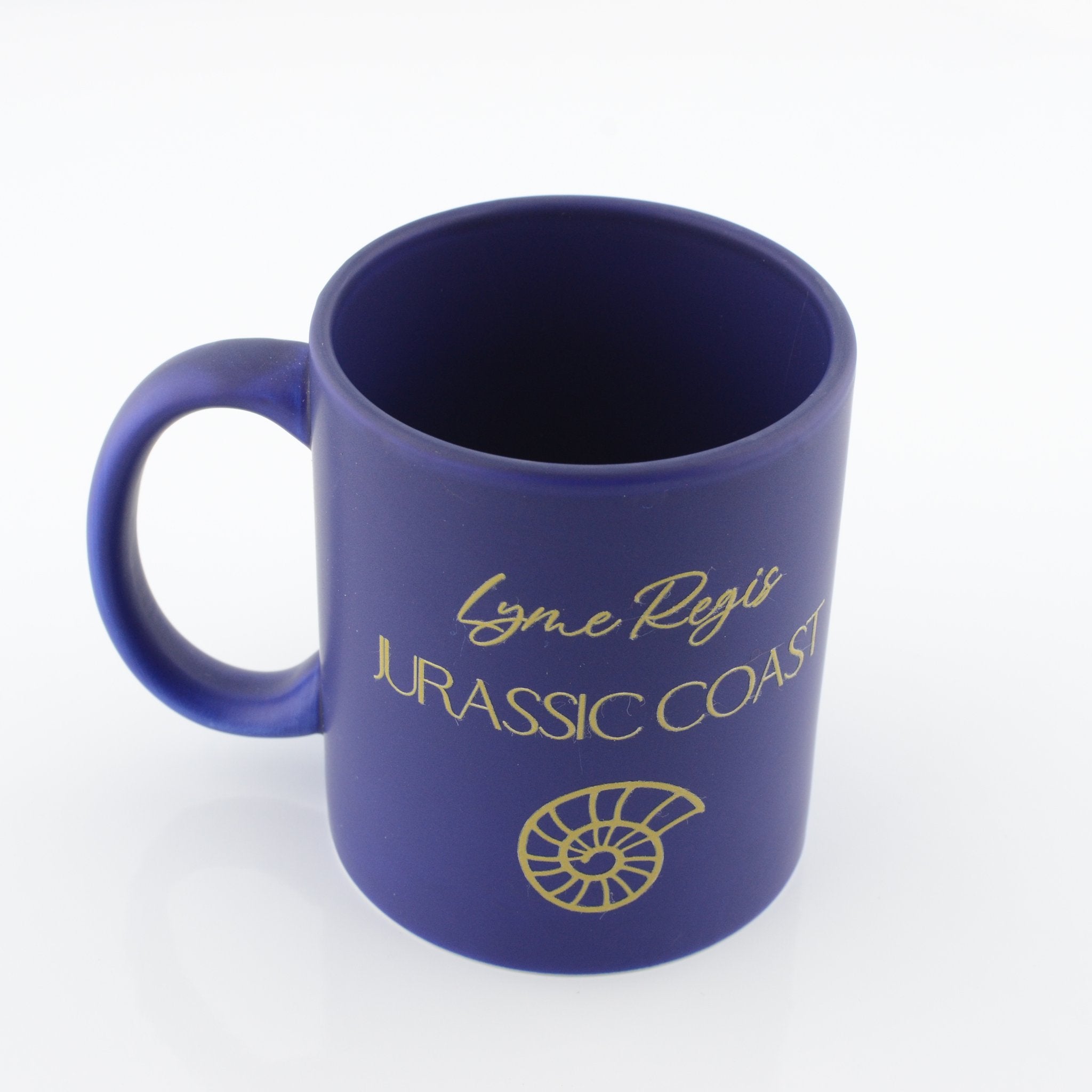 Lyme Regis Jurassic Coast Mug - Royal Blue with Gold Lettering