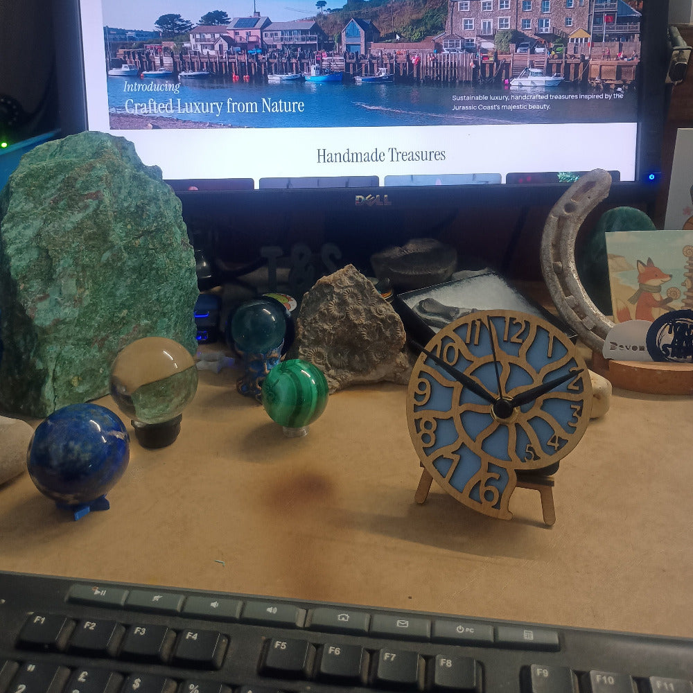 Desk/Shelf Top Ammonite Clock