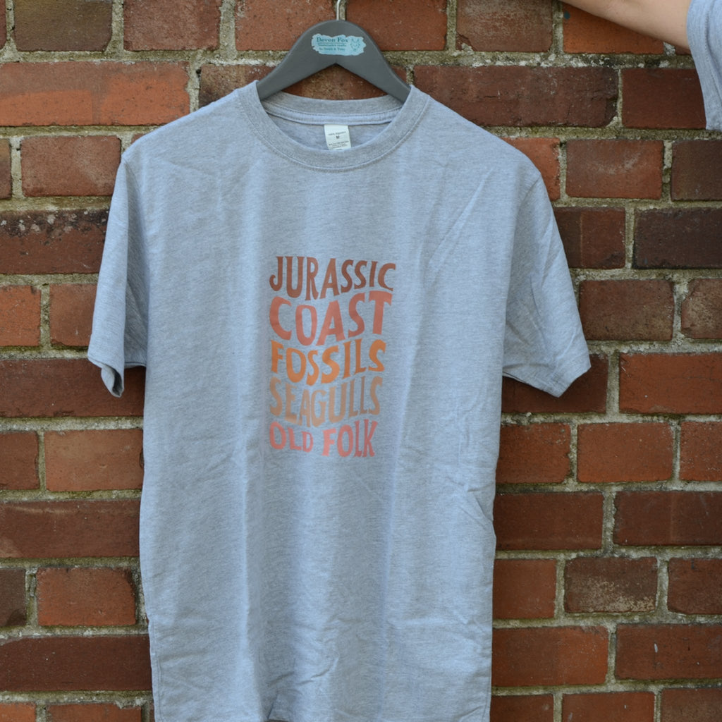 Jurassic Coast, Fossils, Seagulls, Old Folk T-Shirt