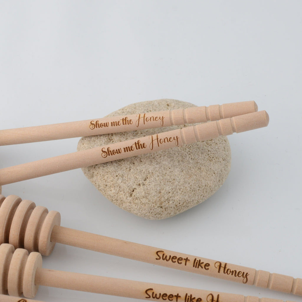 Engraved Wooden Honey Dipper