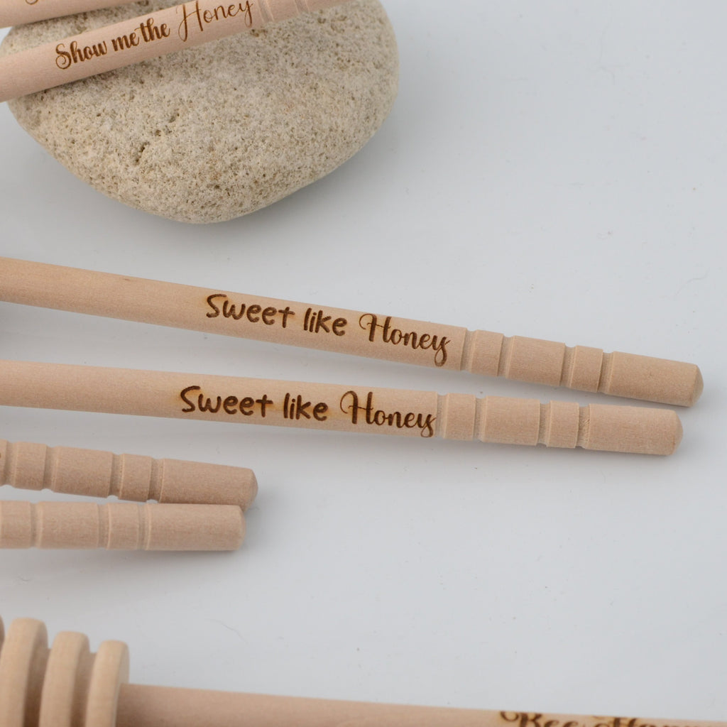 Engraved Wooden Honey Dipper