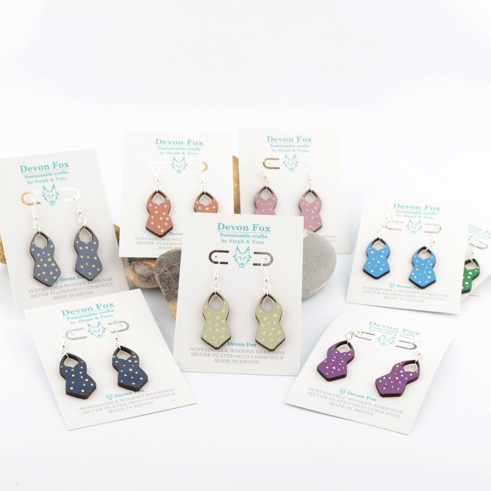 Polka Dot Swimsuit Earrings