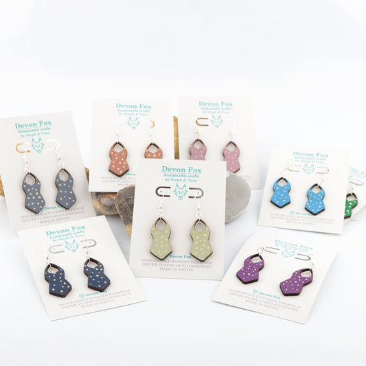 Polka Dot Swimsuit Earrings