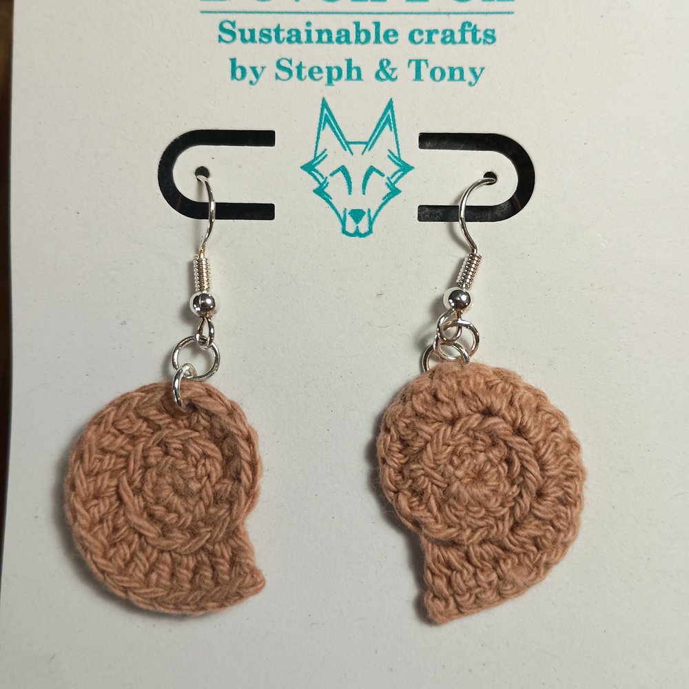 Crochet Ammonite Earrings