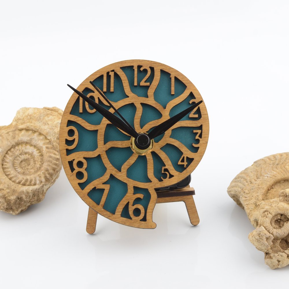Desk/Shelf Top Ammonite Clock