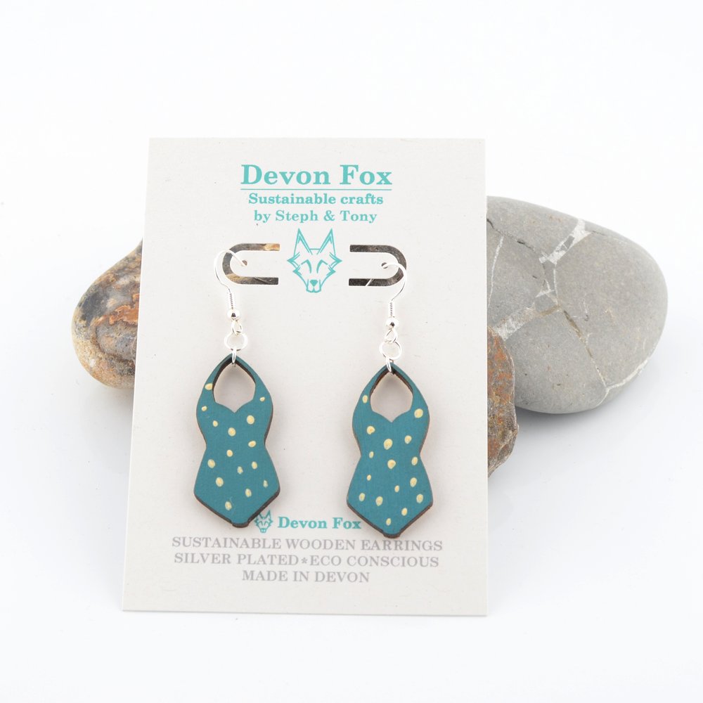 Polka Dot Swimsuit Earrings